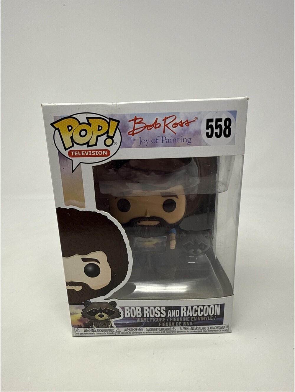 Funko POP! Television Bob Ross with Raccoon #558 Vinyl Figure NOT MINT